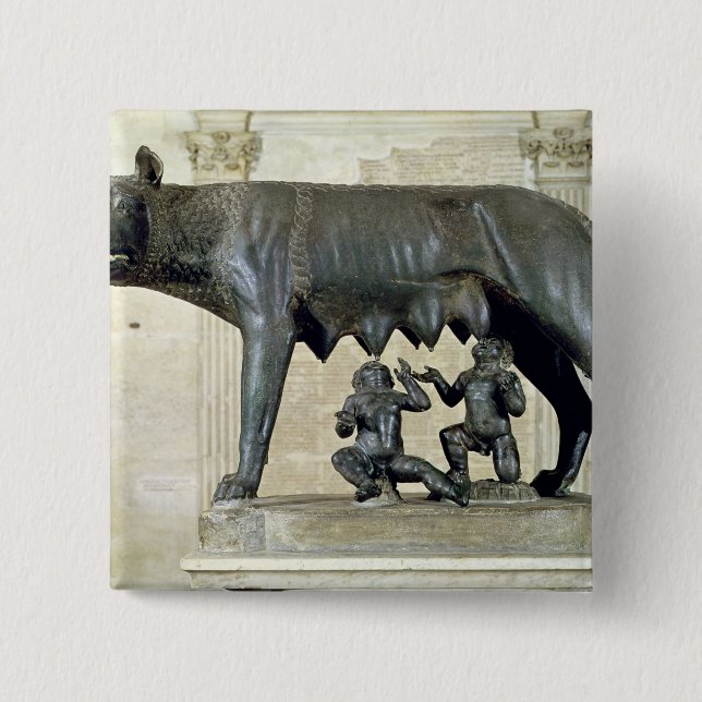 Der Capitoline Sie-Wolf Button (Vorderseite)