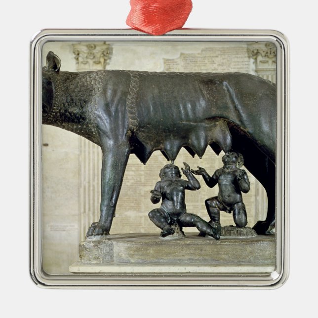 Der Capitoline Sie-Wolf Ornament Aus Metall (Vorne)