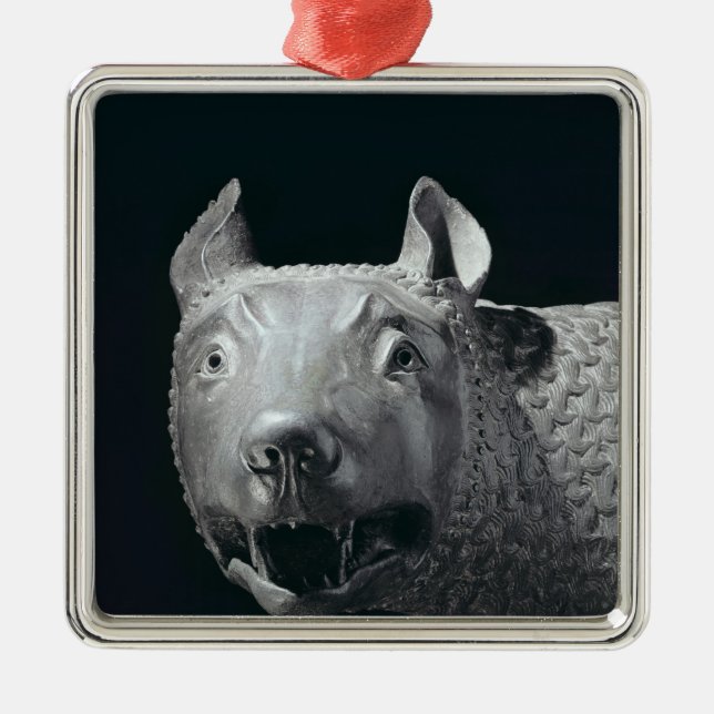Der Capitoline Sie-Wolf Silbernes Ornament (Vorne)