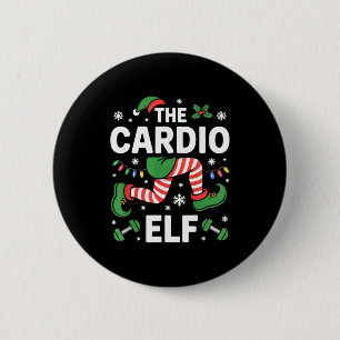 Der Cardio-Elf Lustige Fitness-Weihnachts-Gym-Work Button