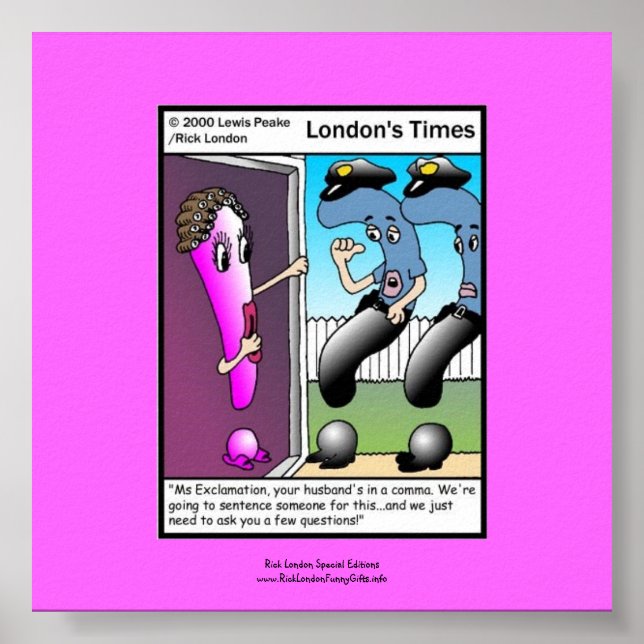 Der Cartoon der Fragestellerin Gerahmtes Witzplaka Poster (Vorne)