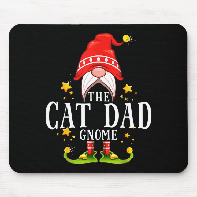 Der Cat Dad Gnom Weihnachten Matching Für Männer F Mousepad (Vorne)