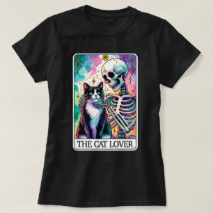 Der Cat Lover Skeleton Tarot Card T - Shirt