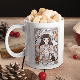 Der Cat Lover Tarot Card Individuelle Name Kaffeetasse