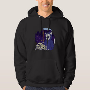 Der Cat Sensenmann Duty Cloaked Skeleton Grim Sens Hoodie