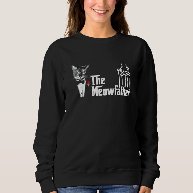 Der Catfather  Cat Dad Vatertag Katze Sweatshirt (Vorderseite)