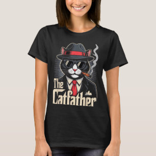 Der Catfather Smoking Cat Papa Glücklicher Vater T T-Shirt