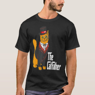 Der Catfather Vatertag Lustige Katze Kätzchen Papa T-Shirt