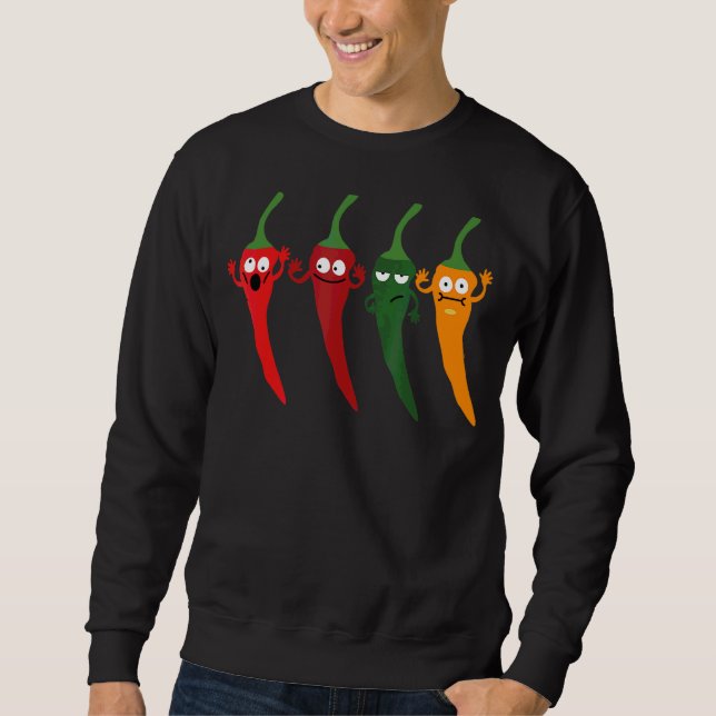 Der Cayenne Pepper Hot Colorful Chili Sweatshirt (Vorderseite)