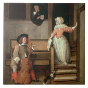 Der cello-Spieler, c.1700 (Öl auf Leinwand) Fliese