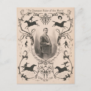 Der Champion-Reiter der Welt, Charles W. Fish. Postkarte