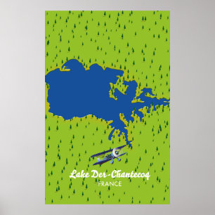 Der Chantecoq Frankreich See Karte Poster