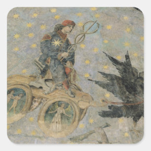 Der Chariot von Mercury, Detail vom Vaulting Quadratischer Aufkleber