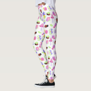 Der Charme der Natur bezaubernd Ladybug-Pilzfeder Leggings