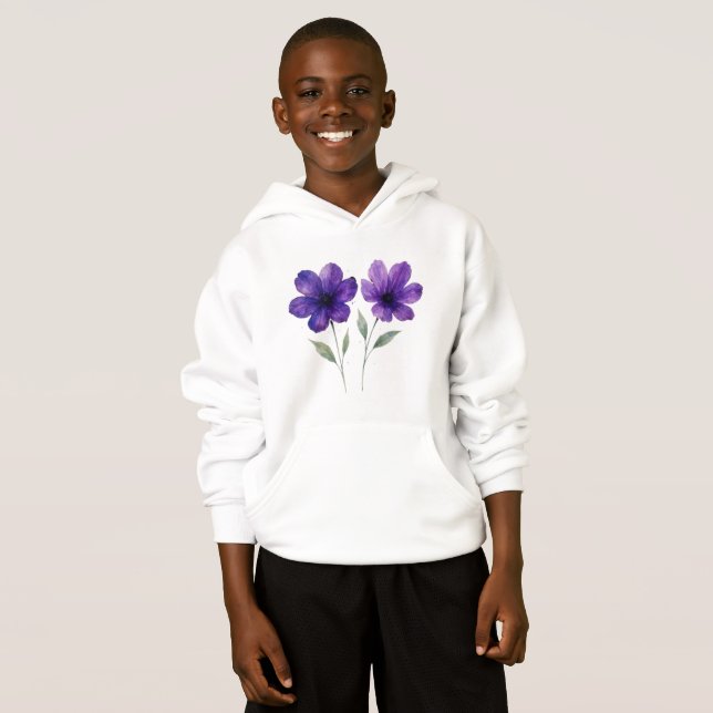 Der Charme der violetten Blumen Hoodie (Vorne ganz)