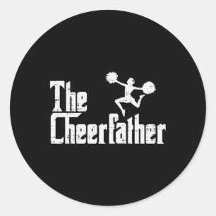 Der Cheer-Vater-Funny-Cheerleader-Vater-Vatertag Runder Aufkleber