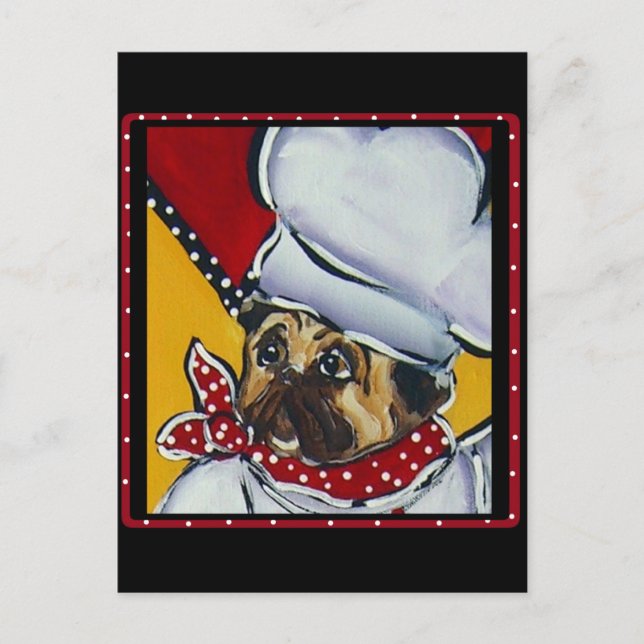 Der Chef Pug Postkarte (Vorderseite)