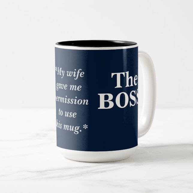 Der Chef-Spaß Zweifarbige Tasse (VorderseiteRechts)