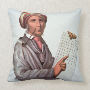 Der Cherokee Gelehrte, Sequoyah (1776-1843) (Farbe Kissen