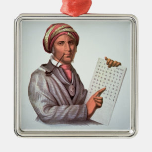Der Cherokee Gelehrte, Sequoyah (1776-1843) (Farbe Ornament Aus Metall