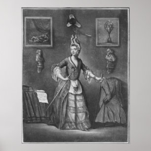Der Chevalier d'Eon, als Frau gekleidet Poster
