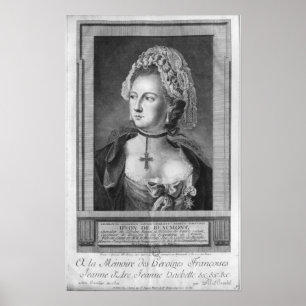 Der Chevalier d'Eon, als Frau gekleidet Poster