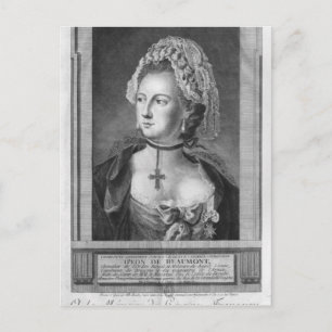 Der Chevalier d'Eon, als Frau gekleidet Postkarte