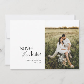 Der Chic ist Save the Date in Schwarzweiß Minimali Ankündigung