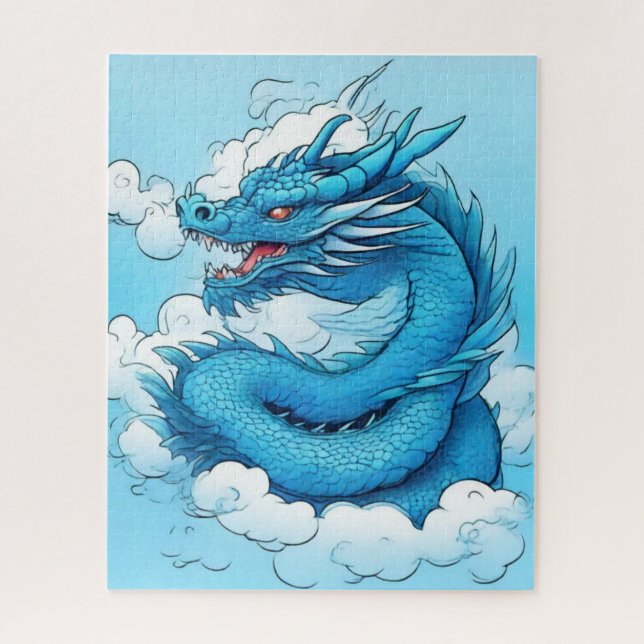 Der chinesische Drache in der Wolke Puzzle (Vertikal)