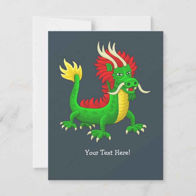 Der chinesische Drache Mitteilungskarte (Vorderseite)