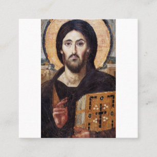 Der Christ Pantokrator des Klosters St. Catherine Quadratische Visitenkarte