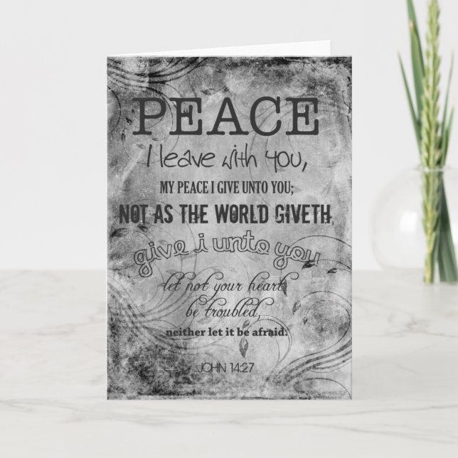 Der christliche Frieden danken Ihnen John-14:27 Dankeskarte (Vorderseite)