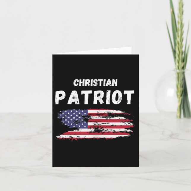 Der christliche Patriot Amerikanische Flaggen - Gl Karte (Vorderseite)