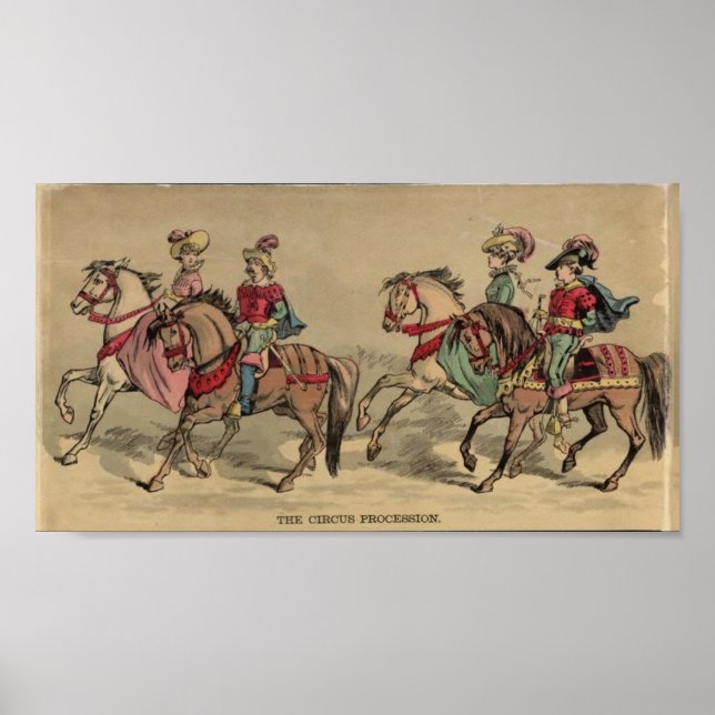 Der Circus-Prozessionsfahrer auf dem Pferd Poster (Vorne)