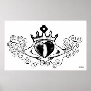 Der Claddagh (schwarz) Poster