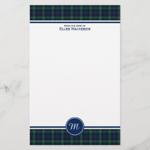 Der Clan-Mackenzietartan-Monogramm-Briefpapier Briefpapier