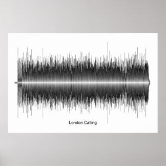 Der Clash in London als Soundwave Art bezeichnet Poster