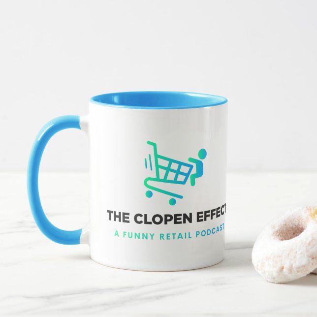 Der Clopen-Effekt - Schwarzer Logo Zwei-Ton-Kaffee Tasse (Mit Donut)