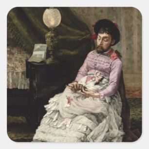 Der Clown Quadratischer Aufkleber