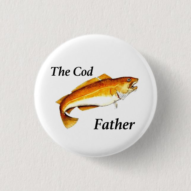 Der Cod-Vater ideale Angler. Button (Vorderseite)