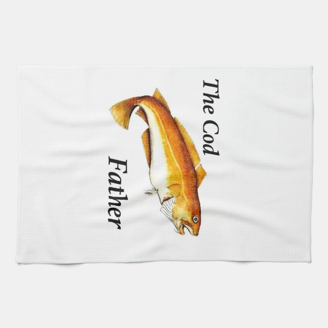 Der Cod-Vater ideale Angler. Geschirrtuch (Horizontal)