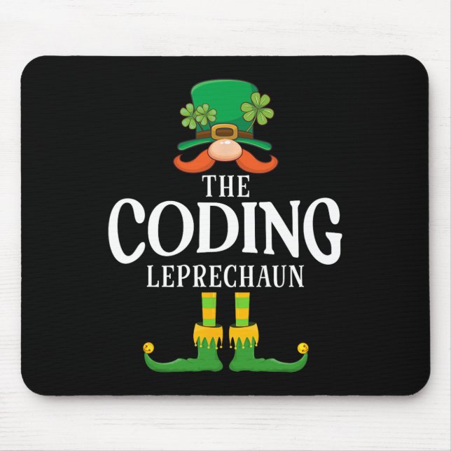 Der Coding Leprechaun St Patricks Tag Matching  Mousepad (Vorne)