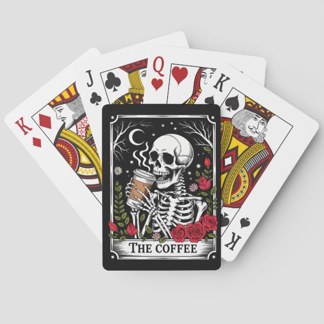 Der Coffee Witchy Vibes-Totebeutel – Magischer Got Spielkarten (Rückseite)
