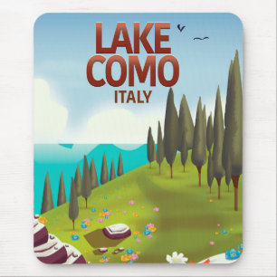 Der Comer See Italien Reise Postkarte. Mousepad