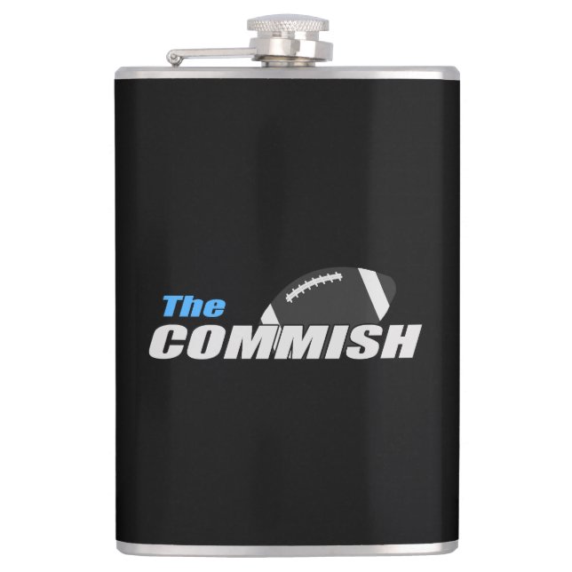 Der Commissions Flask Fantasy Football Flachmann (Vorderseite)