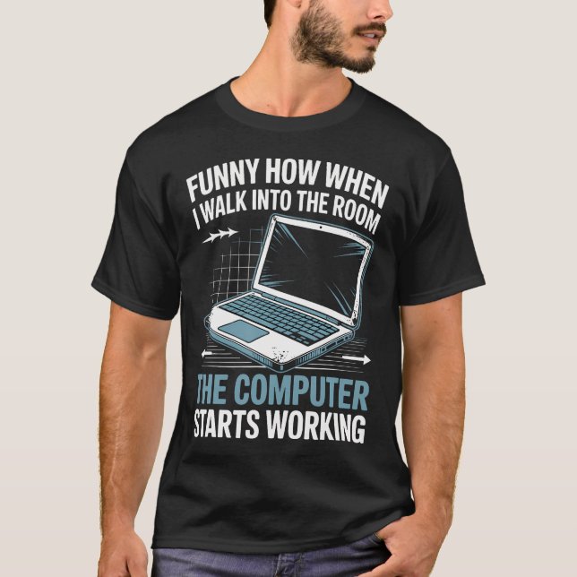 Der Computer funktioniert plötzlich Informationen  T-Shirt (Vorderseite)