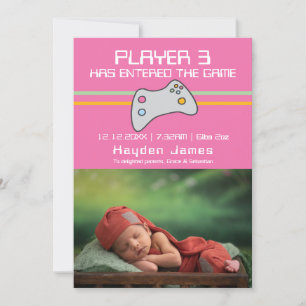 Der Computer Video Game Player hat ein neues Baby  Einladung