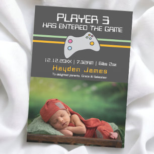 Der Computer Video Game Player hat ein neues Baby  Einladung
