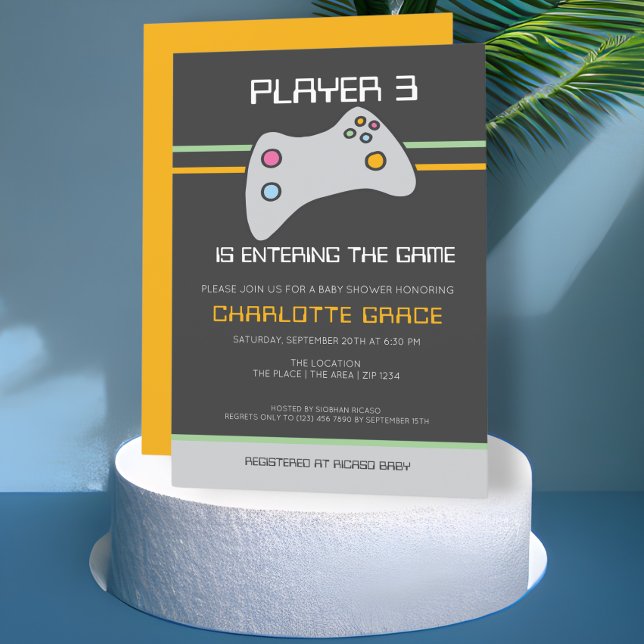 Der Computer Video Game Player hat eine Babydusche Einladung (Von Creator hochgeladen)