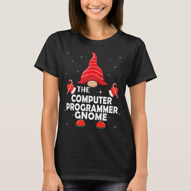 Der Computerprogrammierer-Gnom passende Familiens  T-Shirt (Vorderseite)